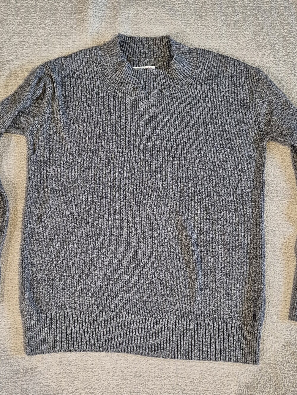 Tommy John Women's Ribbed Sweater Heather Gray Long Sleeves High Neck Layer Sm